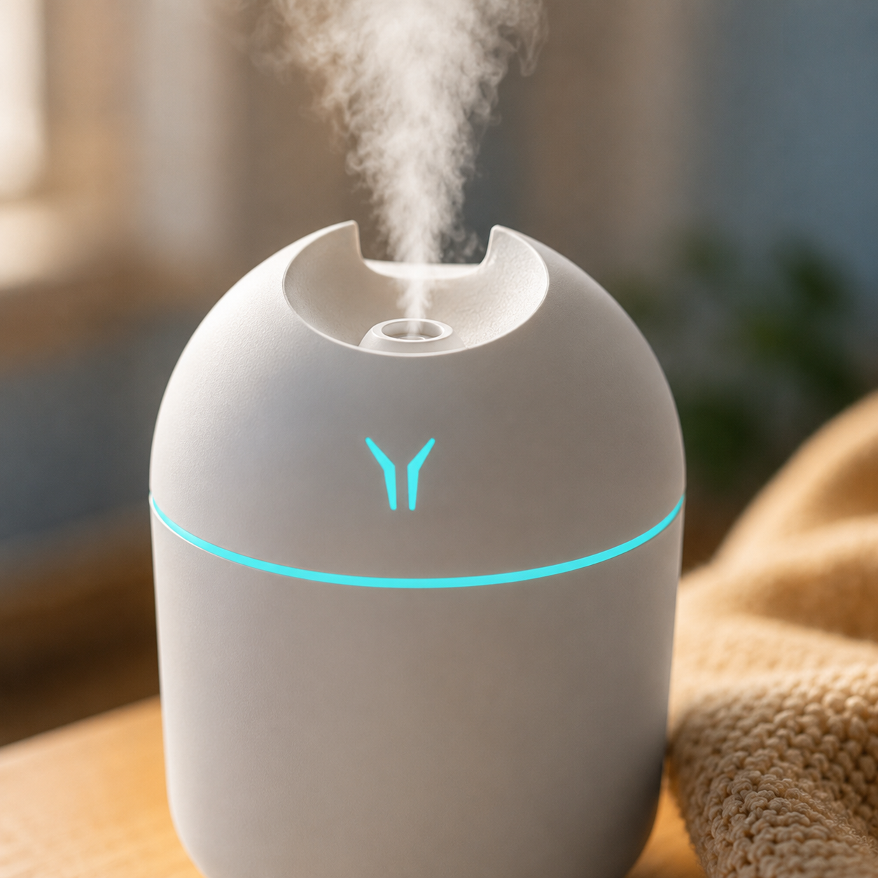 Mini USB Cool Mist Humidifier – 250ml Tank, LED Night Light for Bedroom, Car, Office | Mistelio