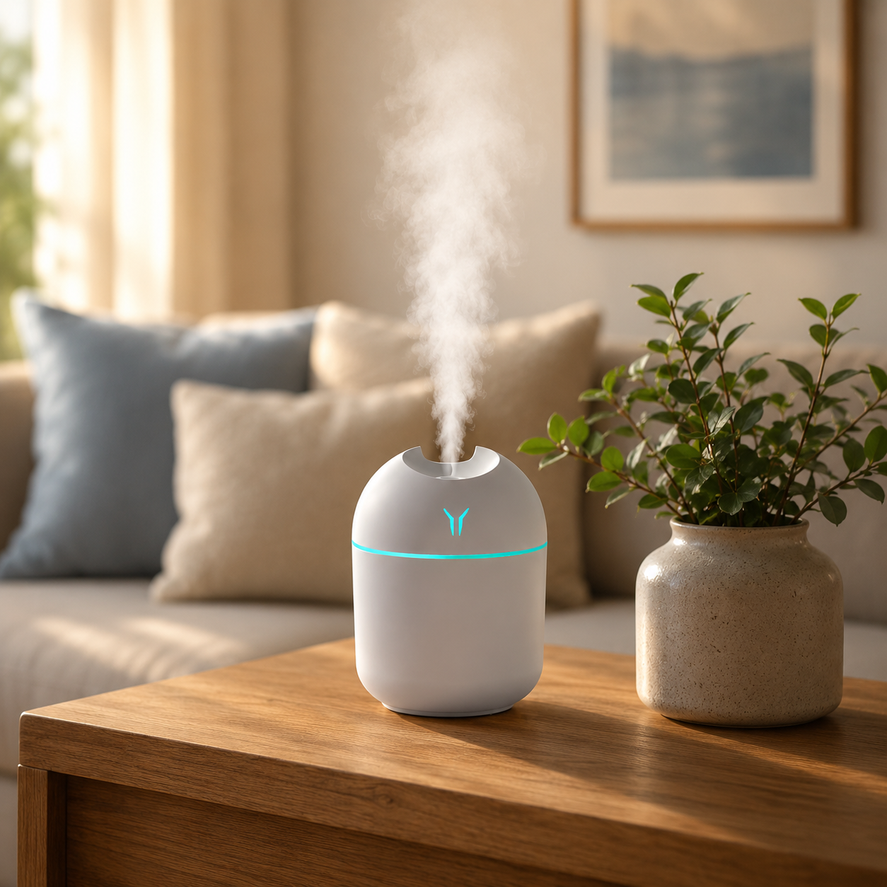 Mini USB Cool Mist Humidifier – 250ml Tank, LED Night Light for Bedroom, Car, Office | Mistelio