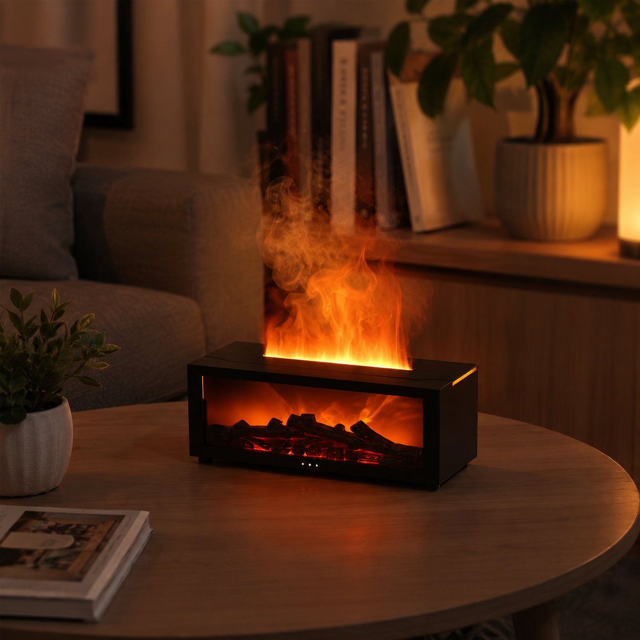 Flame Aroma Diffuser – Fireplace-Style Humidifier with Remote Control | Mistelio