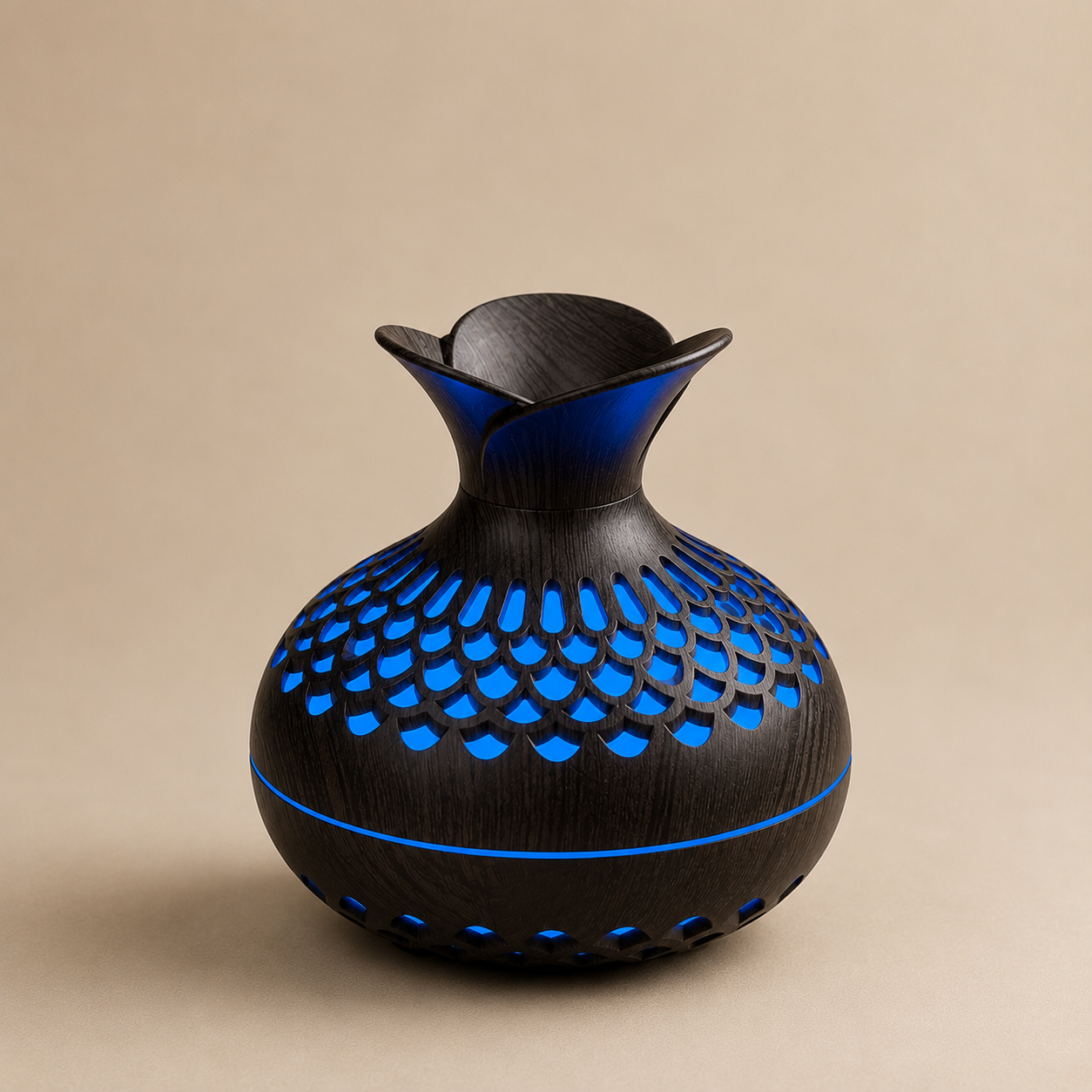 Wood Grain Vase Diffuser – Decorative USB Mist Humidifier with LED Light | Mistelio