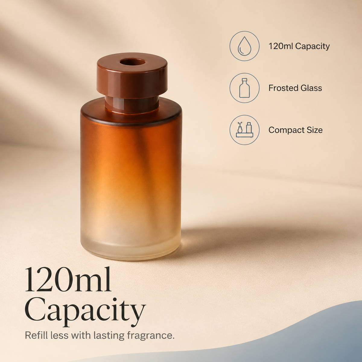 120ml Refillable Glass Diffuser Bottle - Reed Diffuser Container for Home, Bathroom | Mistelio