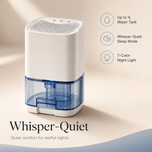 1000ml Portable Dehumidifier - Quiet Thermoelectric Moisture Control for Home, Office, RV | Mistelio