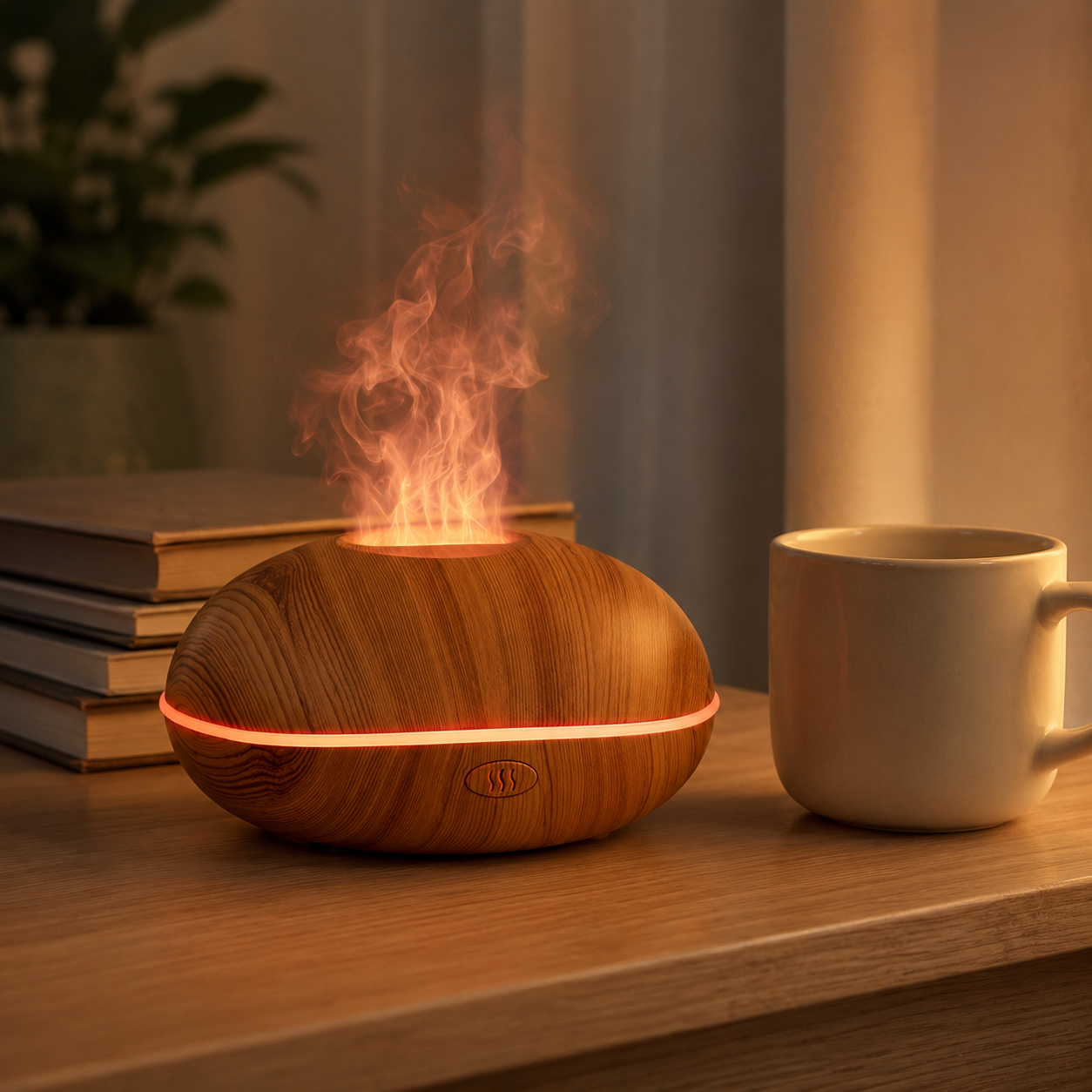 Wood Grain Diffuser - 7-Color LED Aromatherapy Diffuser with Mist | Mistelio