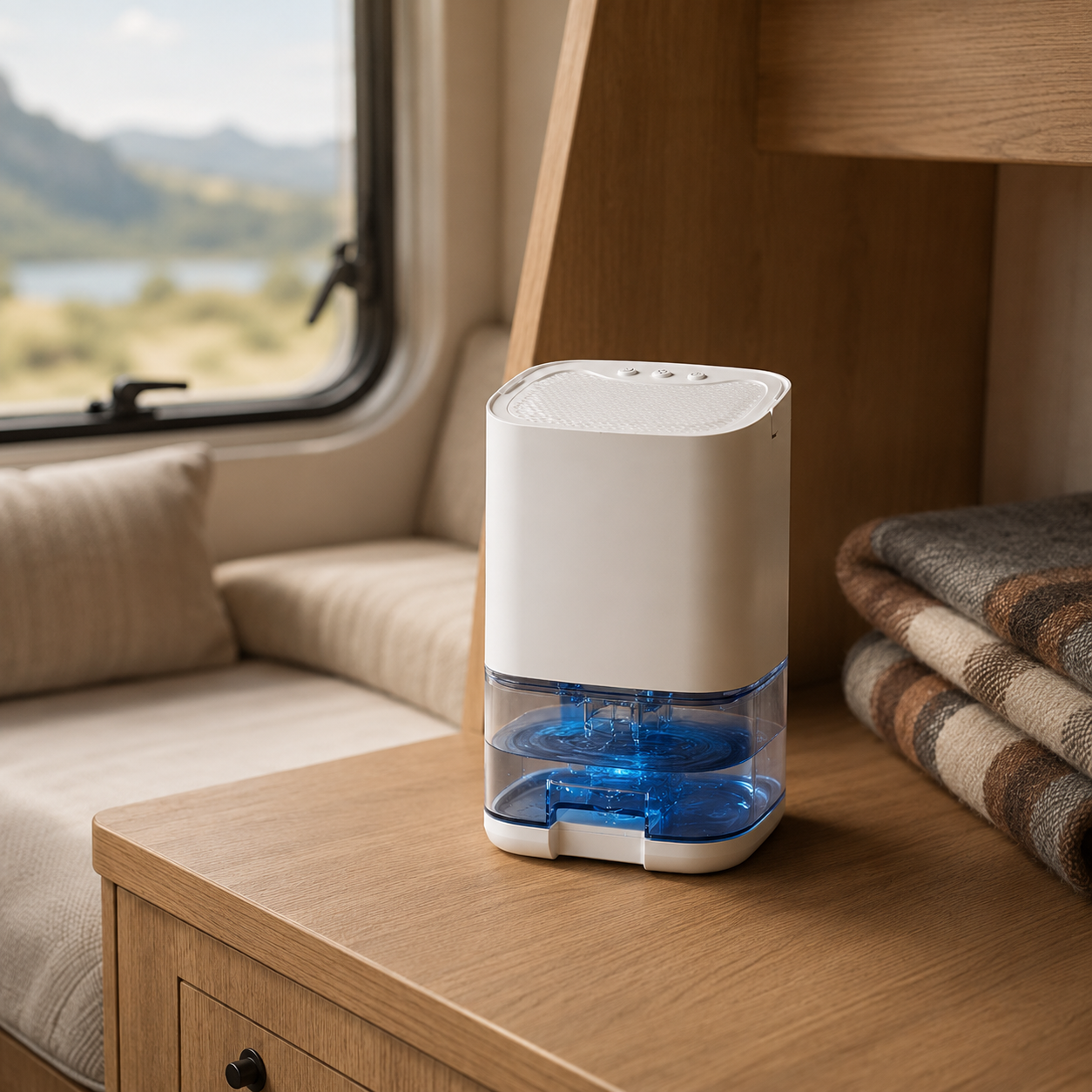 1000ml Portable Dehumidifier – Quiet Thermoelectric Moisture Control for Home, Office, RV | Mistelio