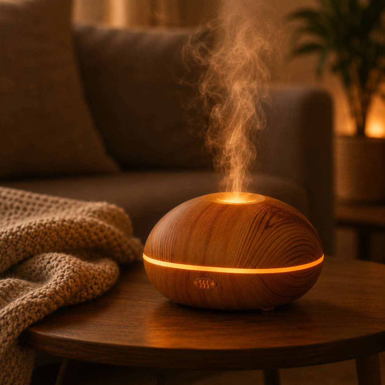 Wood Grain Diffuser - 7-Color LED Aromatherapy Diffuser with Mist | Mistelio