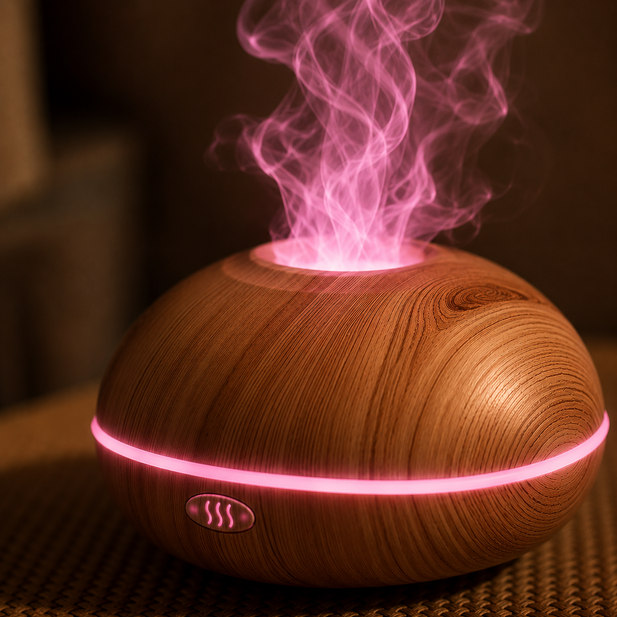Wood Grain Diffuser - 7-Color LED Aromatherapy Diffuser with Mist | Mistelio